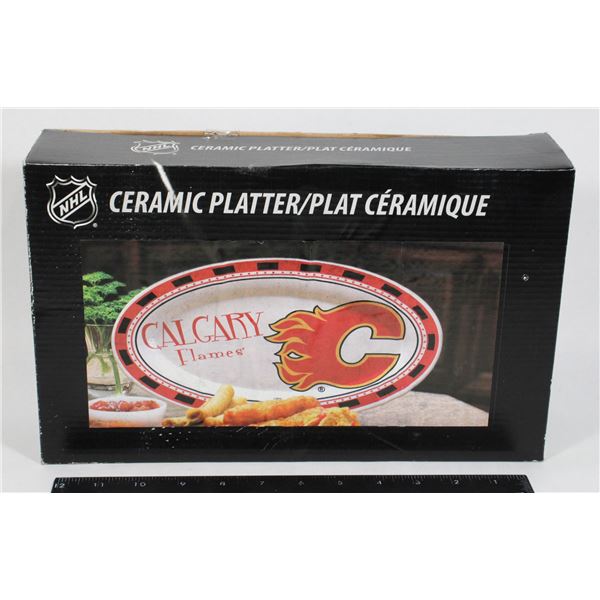 NEW CALGARY FLAMES CERAMIC PLATTER