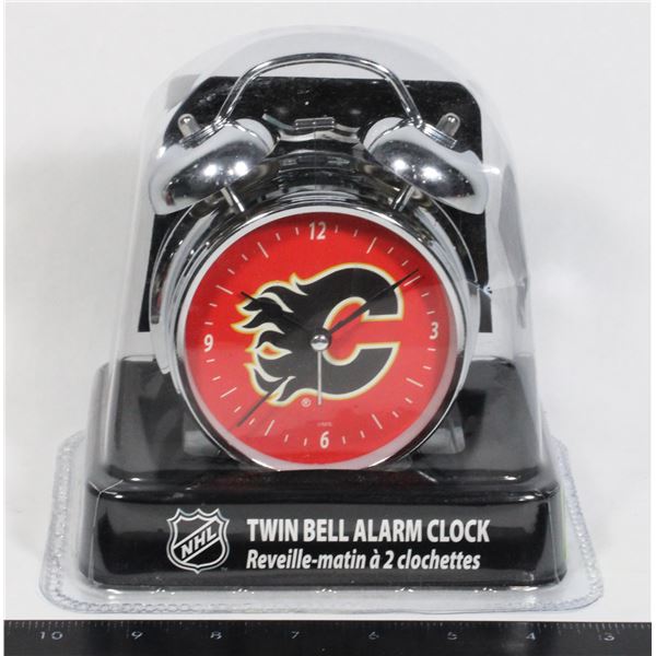NHL CALGARY FLAMES TWIN BELL ALARM CLOCK