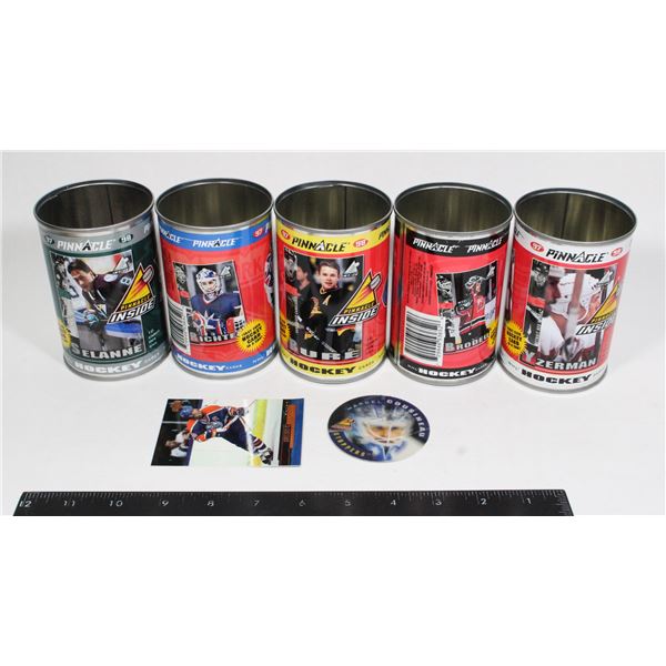 5 PINNACLE HOCKEY CARD TINS