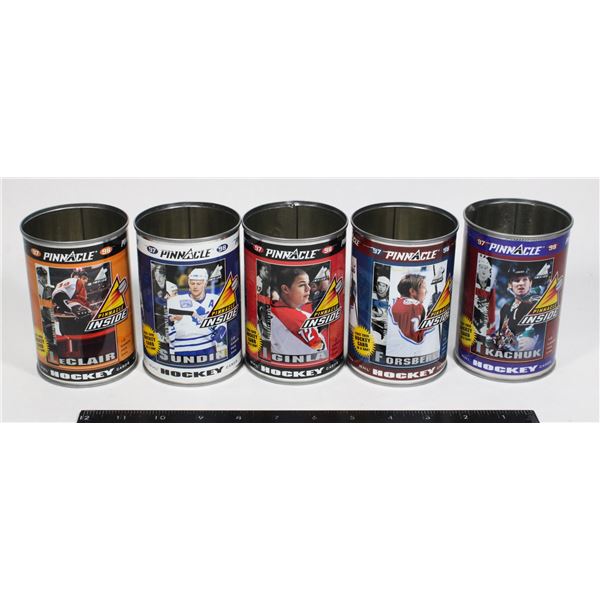 5 PINNACLE HOCKEY CARD TINS