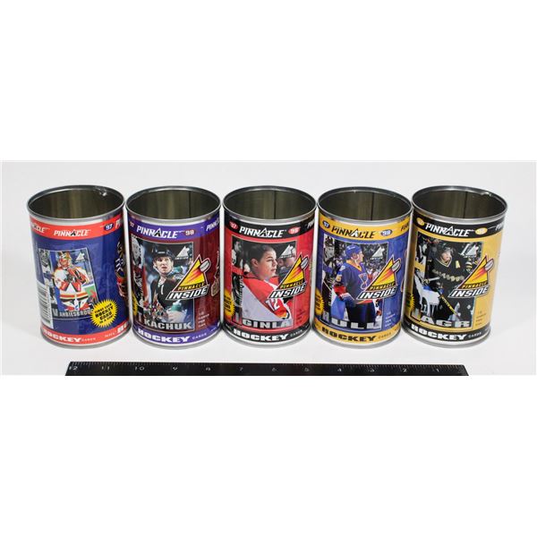 5 PINNACLE HOCKEY CARD TINS