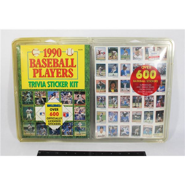 1990 BASEBALL PLAYERS TRIVIA STICKER KIT