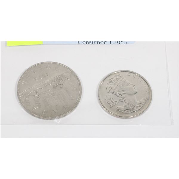 1979 CANADA DOLLAR COIN WITH FIFTY CENT 1952-2002