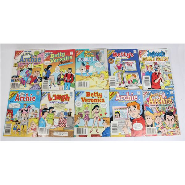 LOT OF 10 ARCHIE DIGEST COMICS