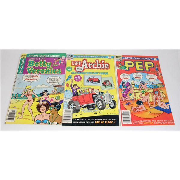 LOT OF 3 ARCHIE SERIES COMICS INCLUDING PEP