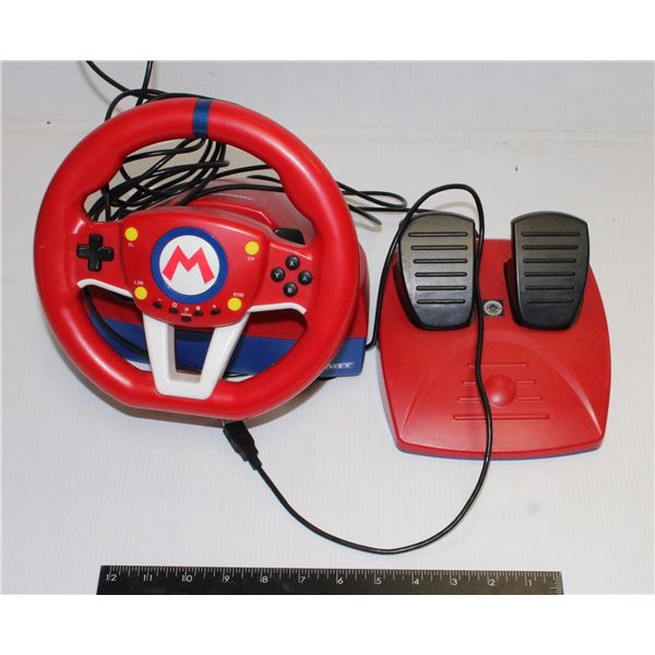 NINTENDO MARIO STEERING WHEEL AND PEDALS