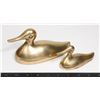 Image 1 : VINTAGE SET OF BRASS DUCK PAPERWEIGHTS, LARGER ONE