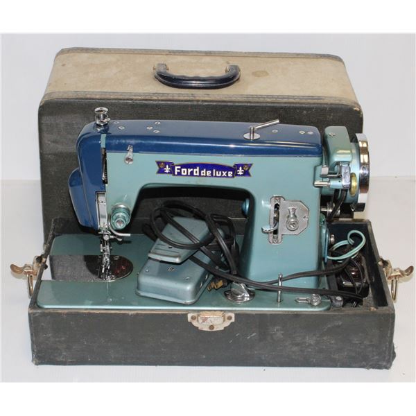 ANTIQUE FORD DELUXE SEWING MACHINE WITH CASE