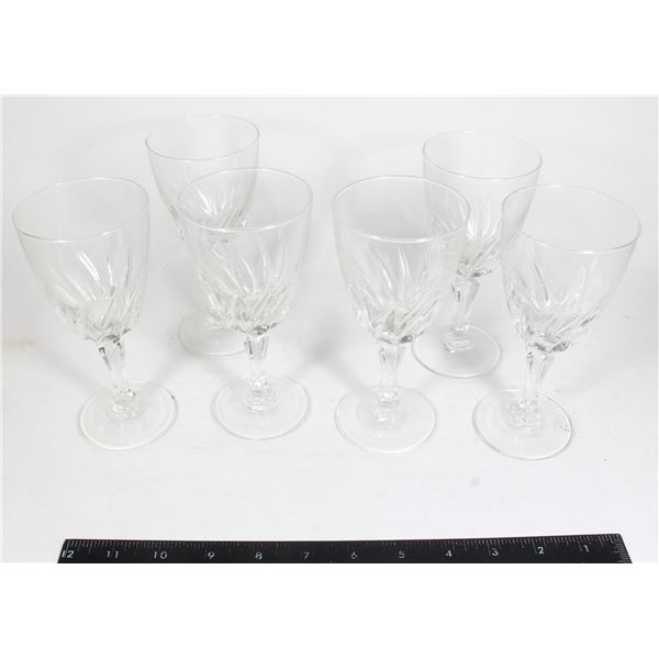 6 CRYSTAL D'ARQUES DURAND FLAMENCO WATER GOBLETS