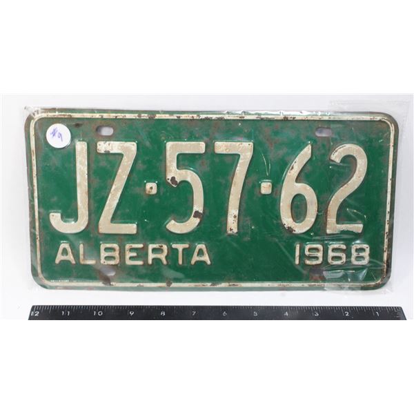 ALBERTA 1968 LICENSE PLATE