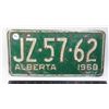 Image 1 : ALBERTA 1968 LICENSE PLATE