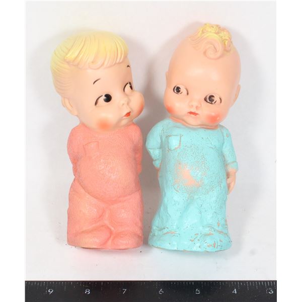 1956 DREAMLAND BABY BOY AND GIRL IN PAJAMAS