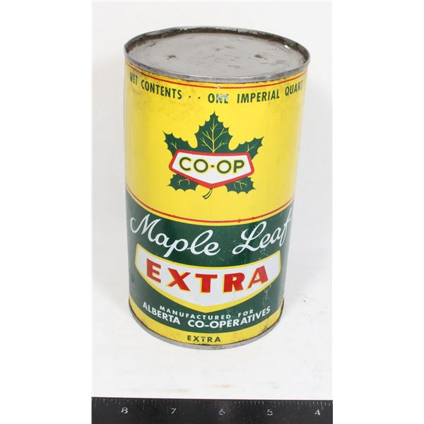 VINTAGE CO-OP MAPLE LEAF EXTRA ONE QUART FROM THE