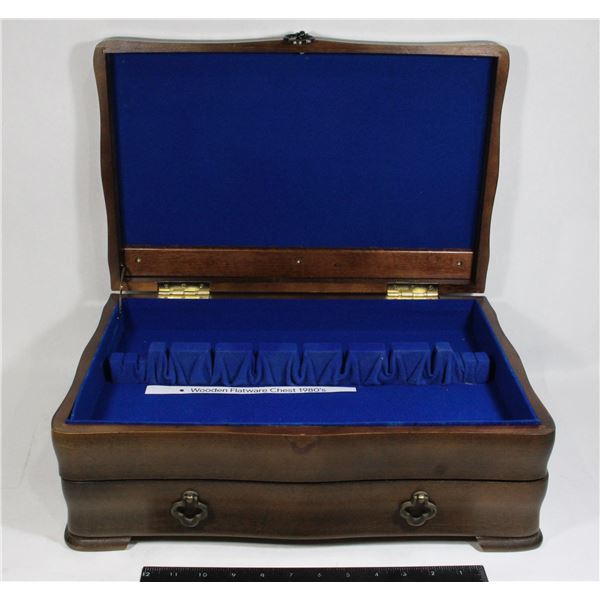 WOODEN FLATWARE CHEST 1980'S