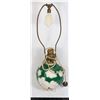 Image 1 : VINTAGE GREEN AND WHITE MILK GLASS TABLE LAMP