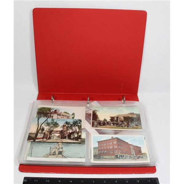 LARGE BINDER OF VINTAGE/ANTIQUE POSTCARDS
