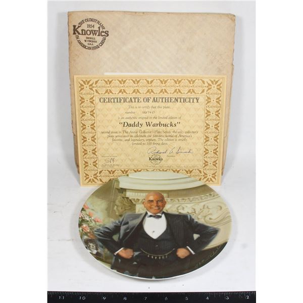 BRADFORD EXCHANGE PLATE "DADDY WARBUCKS"