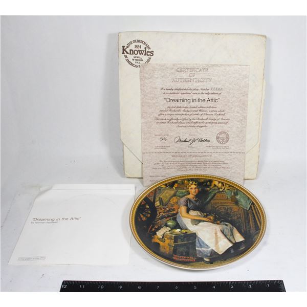 BRADFORD EXCHANGE PLATE "DREAMING IN THE ATTIC"