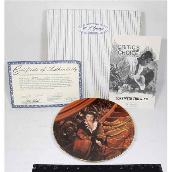 BRADFORD EXCHANGE PLATE "WAITING FOR RHETT"
