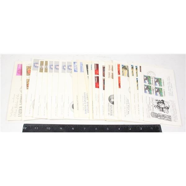 LOT OF 25 VARIOUS CANADIAN FIRST DAY ISSUE STAMP