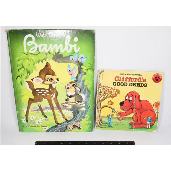VINTAGE DISNEY BAMBI AND CLIFFORD BOOKS