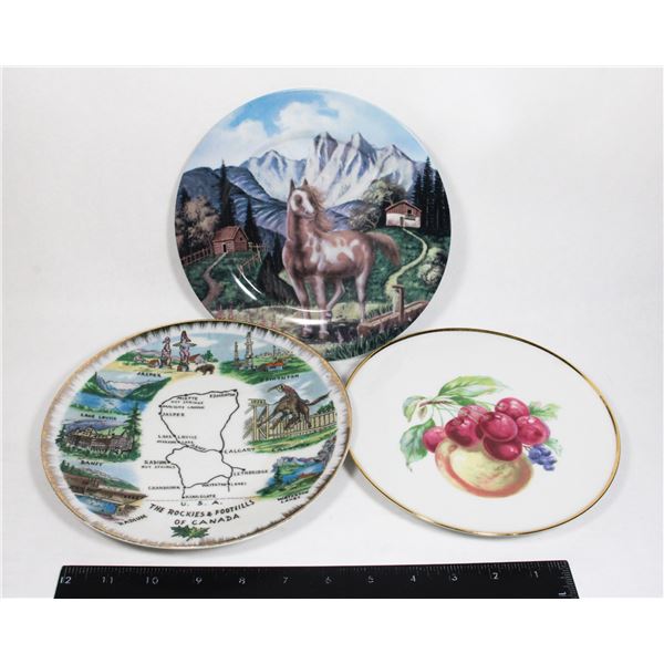 THREE DECORATIVE PLATES