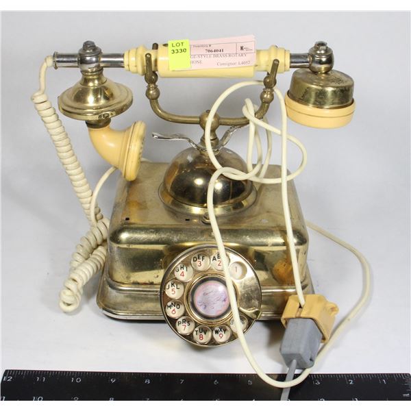 VINTAGE-STYLE BRASS ROTARY TELEPHONE