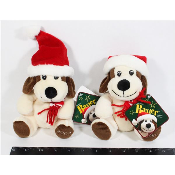 VINTAGE 2 CHRISTMAS DOG PLUSH