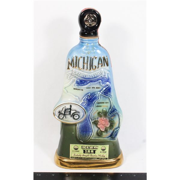JIM BEAM DECORATIVE MICHIGAN BOTTLE EMPTY