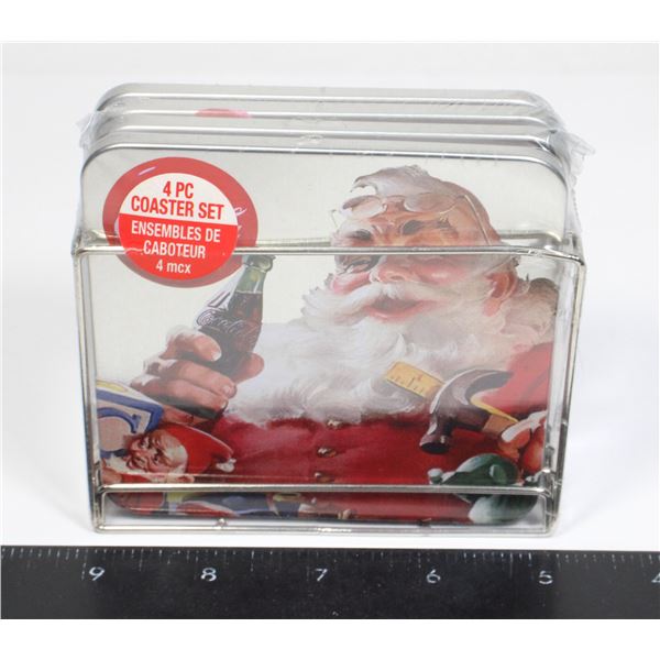 CHRISTMAS COCA COLA 4PC COASTERS SEALED