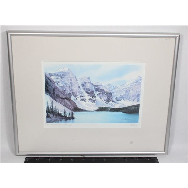MORAINE LAKE  FRAMED PICTURE BY ALICE MARSHALL