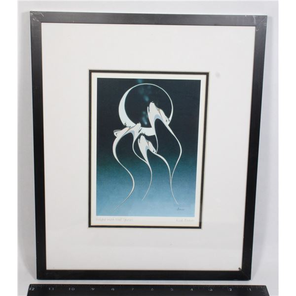 ECLIPSE WITH WOLF SPIRITS FRAMED PICTURE BY RICK B
