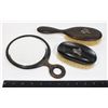 Image 1 : VINTAGE HANDHELD MIRROR AND BRUSHES