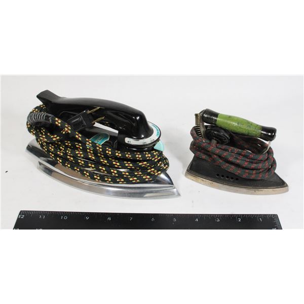 PAIR OF IRONS, ONE VINTAGE