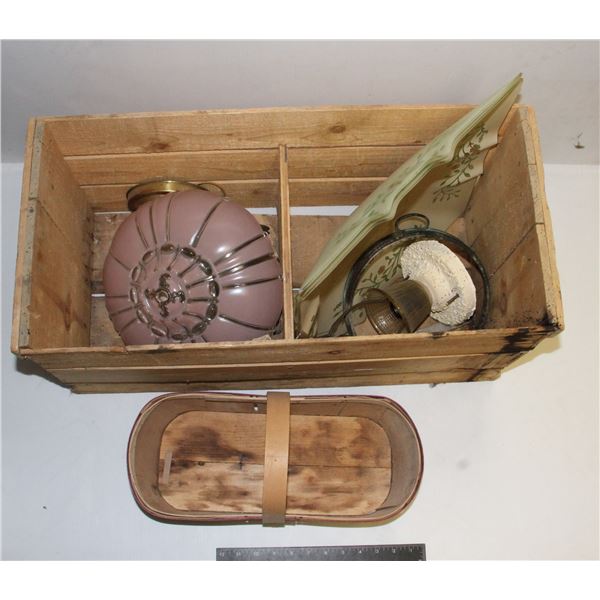 VINTAGE CRATE / VINTAGE GLASS LAMPS