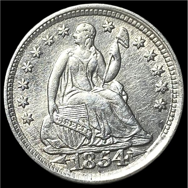 1854 Arrows Seated Liberty Half Dime CLOSELY  UNCIRCULATED
