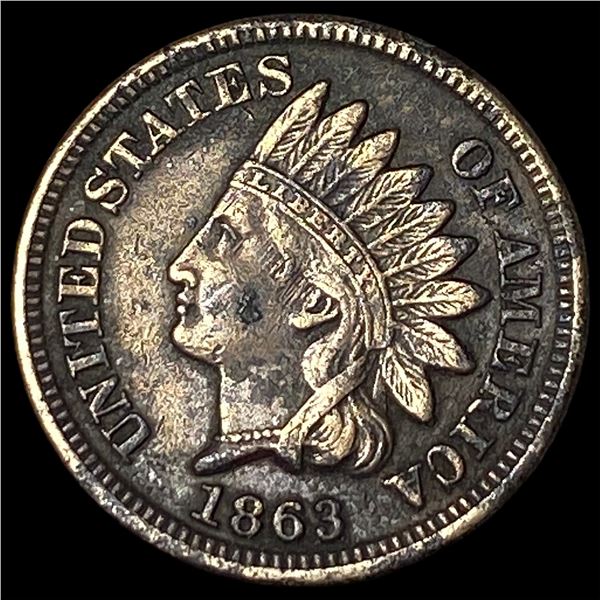 1863 Indian Head Cent NEARLY UNCIRCULATED