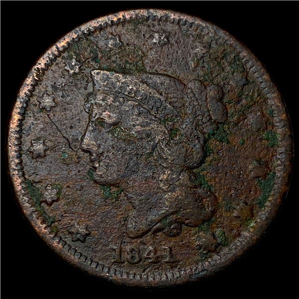 1841 Braided Hair Large Cent LIGHTLY  CIRCULATED