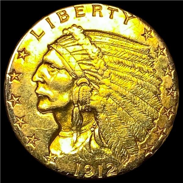 1912 Indian Head Gold $2.5 Quarter Eagle  CLOSELY UNCIRCULATED