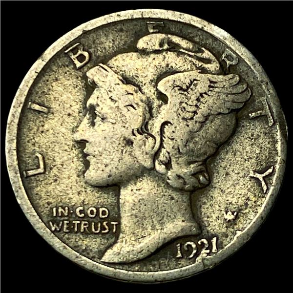 1921-D Silver Mercury Dime LIGHTLY CIRCULATED