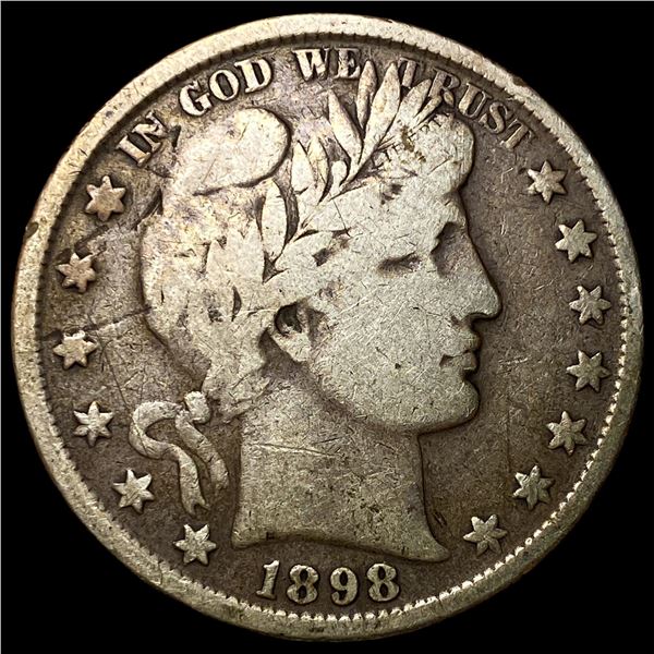 1898 Silver Barber Half Dollar LIGHTLY  CIRCULATED