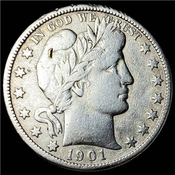 1901-O Silver Barber Half Dollar LIGHTLY  CIRCULATED