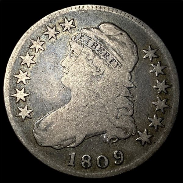 1809 Silver Capped Bust Half Dollar NICELY  CIRCULATED