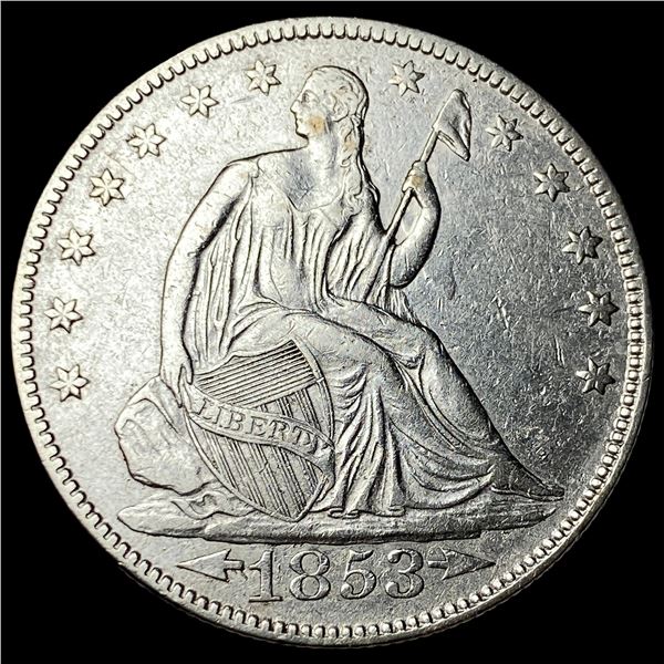 1853 Arrows/Rays Seated Liberty Half Dollar  UNCIRCULATED
