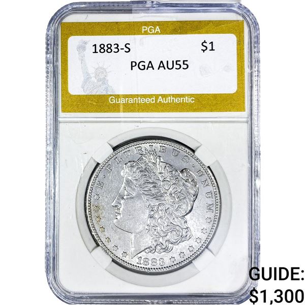 1883-S Morgan Silver Dollar PGA AU55
