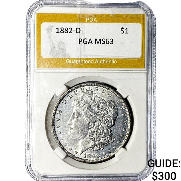 1882-O Morgan Silver Dollar PGA MS63