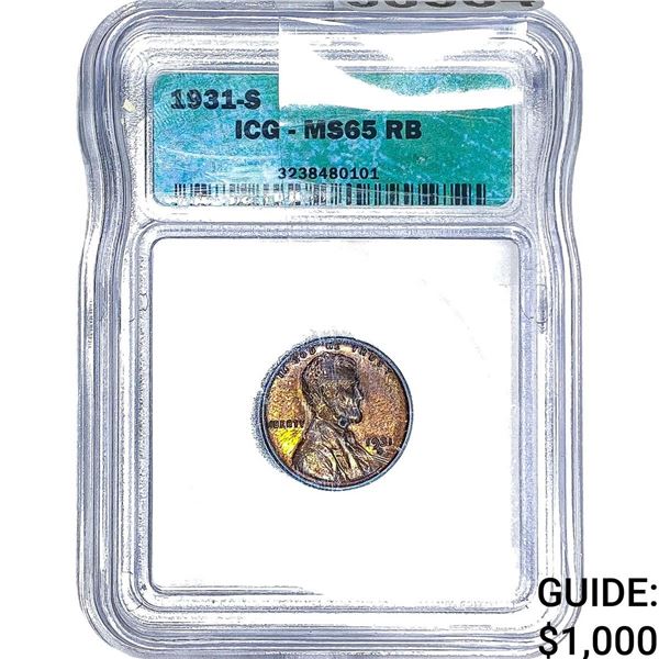1931-S Wheat Cent ICG MS65 RB