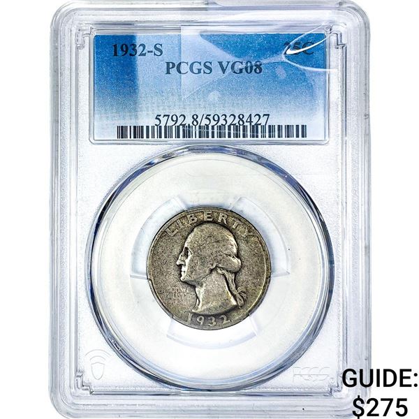 1932-S Washington Silver Quarter PCGS VG08