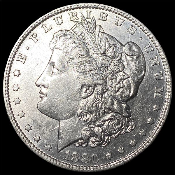 1880-O Micro O Silver Morgan Dollar CHOICE AU