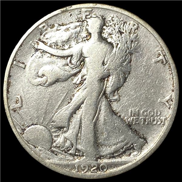 1920-D Silver Half Dollar Walking Liberty LIGHTLY CIRCULATED